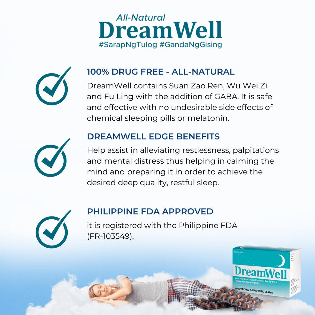 DreamWell Natural Herbal Dietary Capsules Sleeping Pills (Non Melatonin)